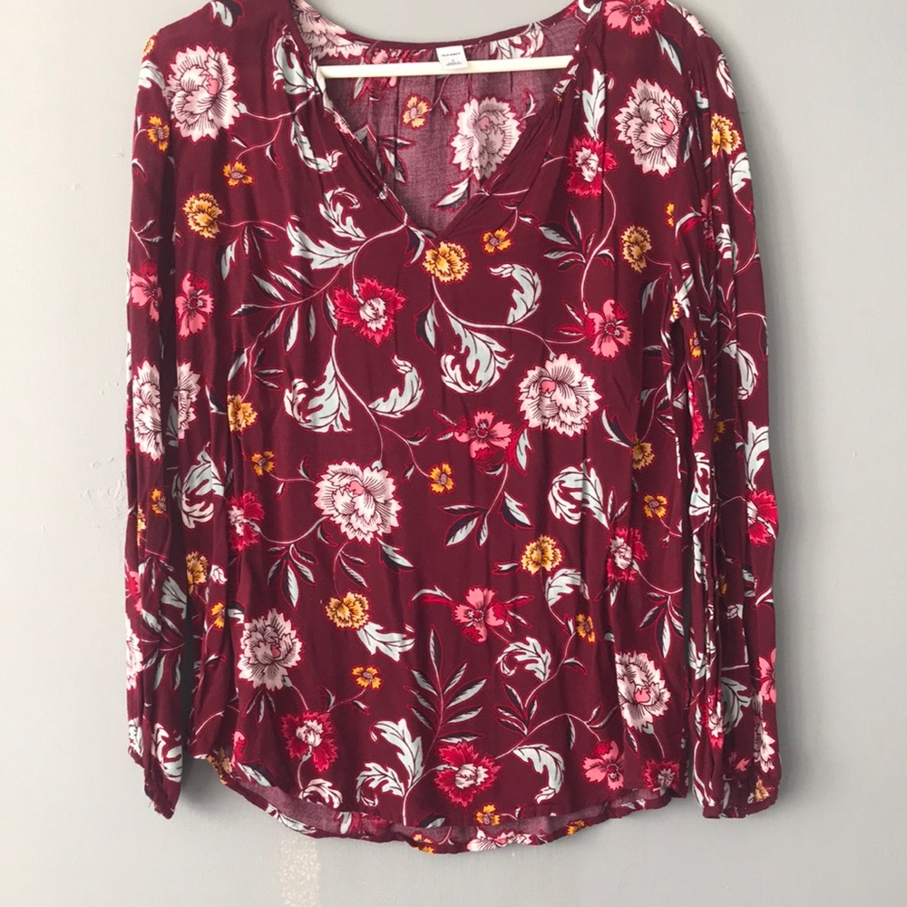 Old Navy Floral Long Sleeve Blouse Size Small